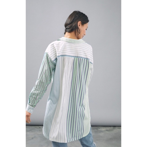 Anthropologie Alix Striped Oversized Shirt New S - Picture 9 of 12